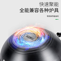 Shunda iron pot old-fashioned cooked iron pot household saucepan gas stove suitable for induction cooker non-rusty flat-bottomed wok