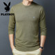 Playboy Spring and Autumn Men's Wool Sweater Thin Round Neck Knitted Sweater Solid Color Cashmere Bottoming Shirt ເຄື່ອງນຸ່ງຜູ້ຊາຍ