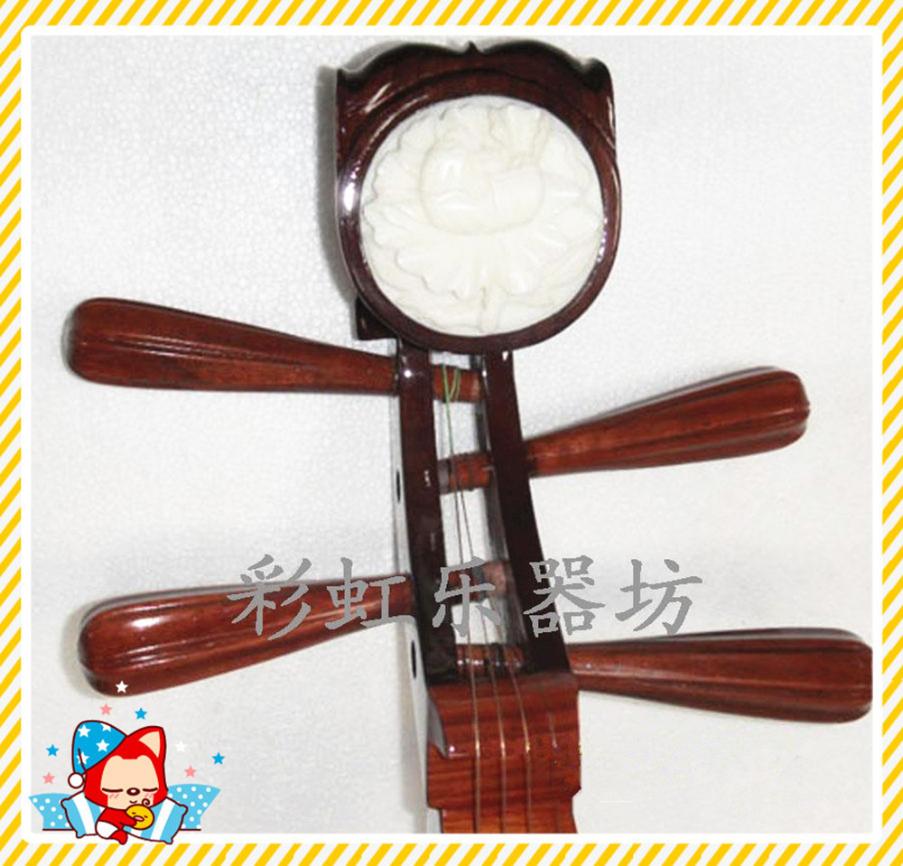 Pop-up Musical Instrument Boutique Children Pipa Upscale Red Wood Bones Flowers Pipa With Pipa Boxed Strings Nails