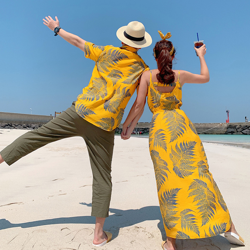 Lovers Honeymoon Dress Korean Version New Ins Wind Bikini Hooded Shoulder Beach Seaside Beach Seaside long dress