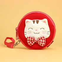 2016 Strokes of the Property Korean version Ladies Mini-zero wallet Small wallet cotton fabric Coin Bag Key Bag card bag