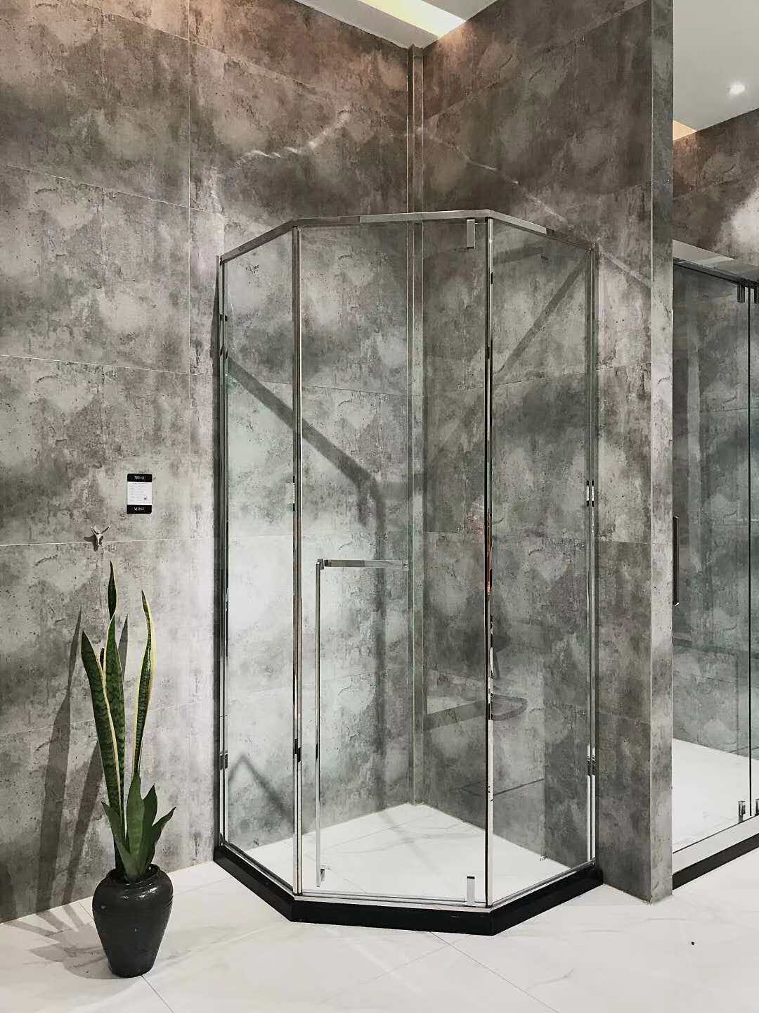 Diamond type open door shower room home stainless steel bathroom partition toilet dry and wet separation tempered glass artifact