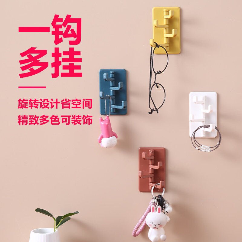 Living room free of punching without marks and sticky hook organ swivel hooks powerful stick in door convenient to place key hangings adhesive hooks