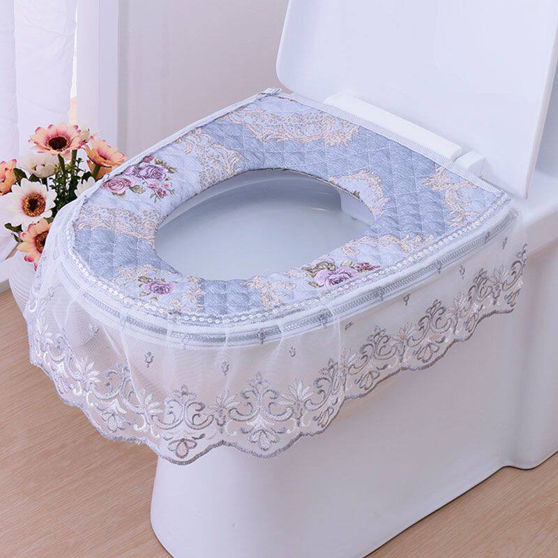 Toilet seat cushion zipper household toilet cover waterproof toilet cover dressing room warm toilet seat ring