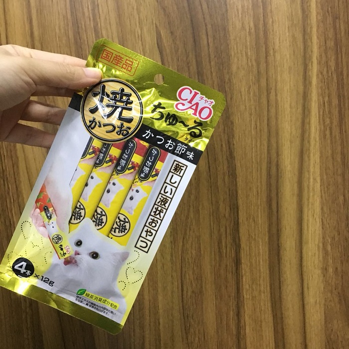 Tại chỗ CIAO mèo ăn nhẹ nhập khẩu CIAO dải sữa lắc Inabao thanh sữa snack 4 gói Sản phẩm phi quốc gia hạt royal canin kitten