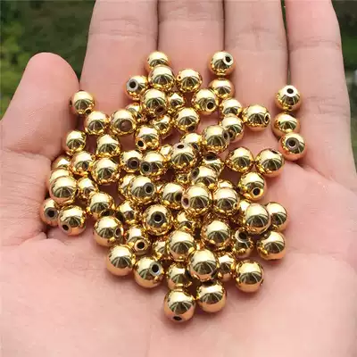 American 14k golden beads never fade imported gold-plated beads smooth beads gold beads scattered beads round beads
