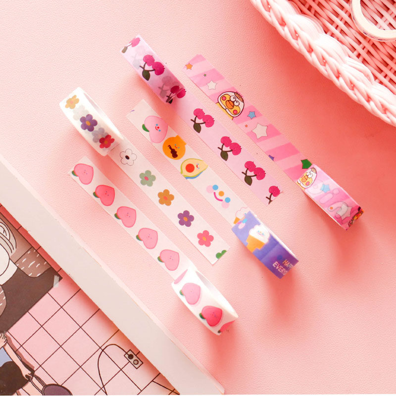 Y-axis Hanfunins and paper tape cartoon gummy cloud smiley face cute hand tear tape handbook decorative sticker