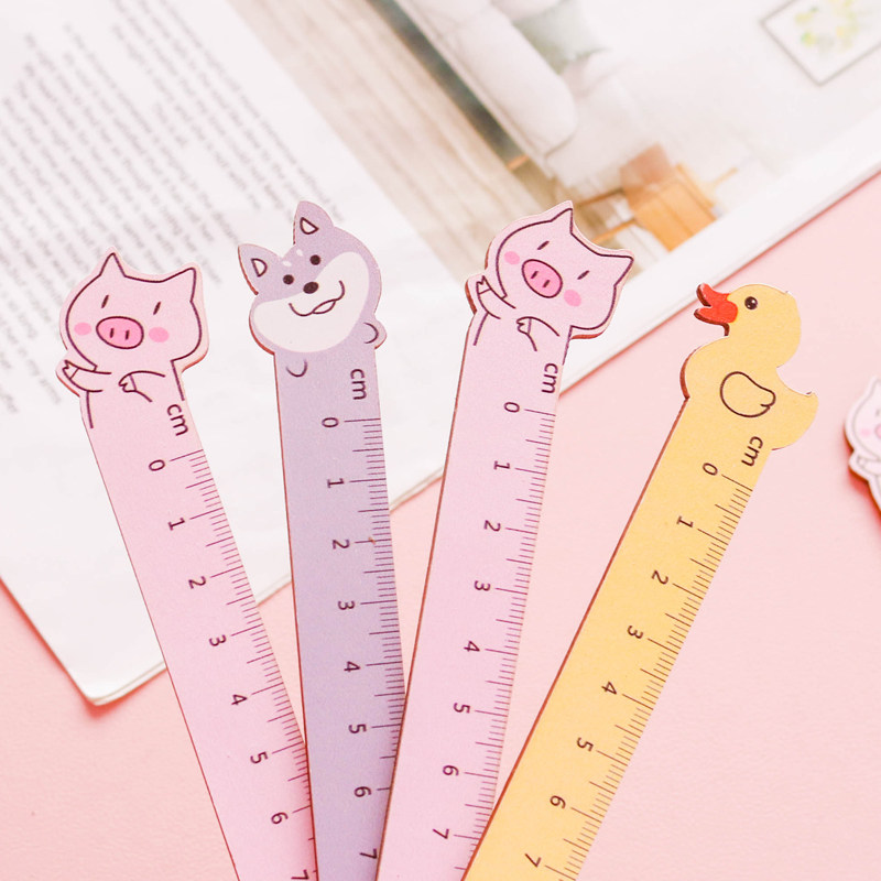 Y Shaft Germination of Wooden Ruler Cute Cartoon 15cm Ruler Student Prize Stationery Supplies Office Drawing Ruler