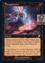 Magic cards grab thoughts Thoughtseize China Britain and Japan LW TSR expansion of the old frame flash
