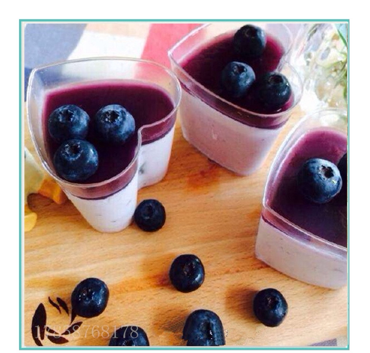 Сердце одна чашка -время Жесткий пластик сердце мусс чашка пудинг чашка десерт чашка лами Советский кубок пластик прозрачный 25 