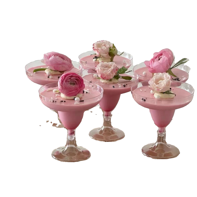 Dessert table mini cup mousse cup ສູງໂປ່ງໃສຈອກພາດສະຕິກ disposable ຕາຕະລາງ cake pudding ການຄ້າສີແດງ