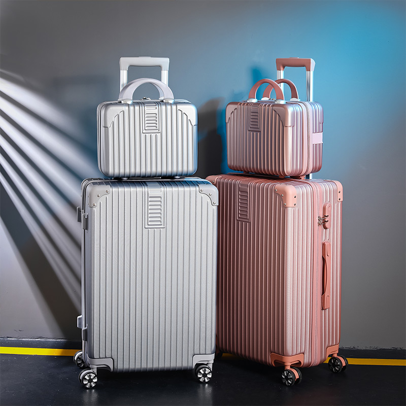 High Face Value Suitcase Woman 20 inch Boarding Suitcase Network Red Ins Pull-Box Aluminum Frame Password Leather Case New