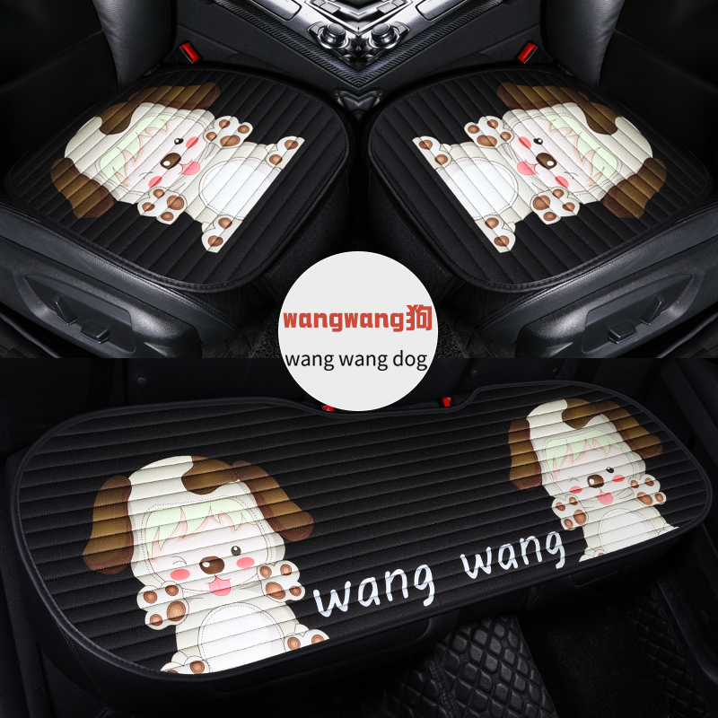 Cartoon cute fashion linen four seasons GM supplies backrestless seat cushion three-piece back row long seat cushion