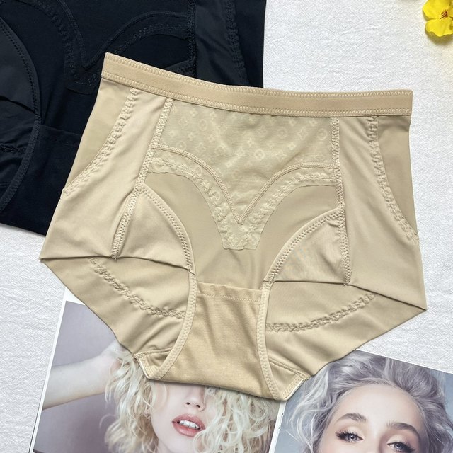 Meiliqiao Seamless Mid-waist Tummy Control Panties ຂອງແມ່ຍິງຮູບຮ່າງບາງໆກົ້ນຂອງແອວ Corset Antibacterial Cotton Crotch ສັ້ນຮູບຮ່າງຫຼັງເກີດລູກ