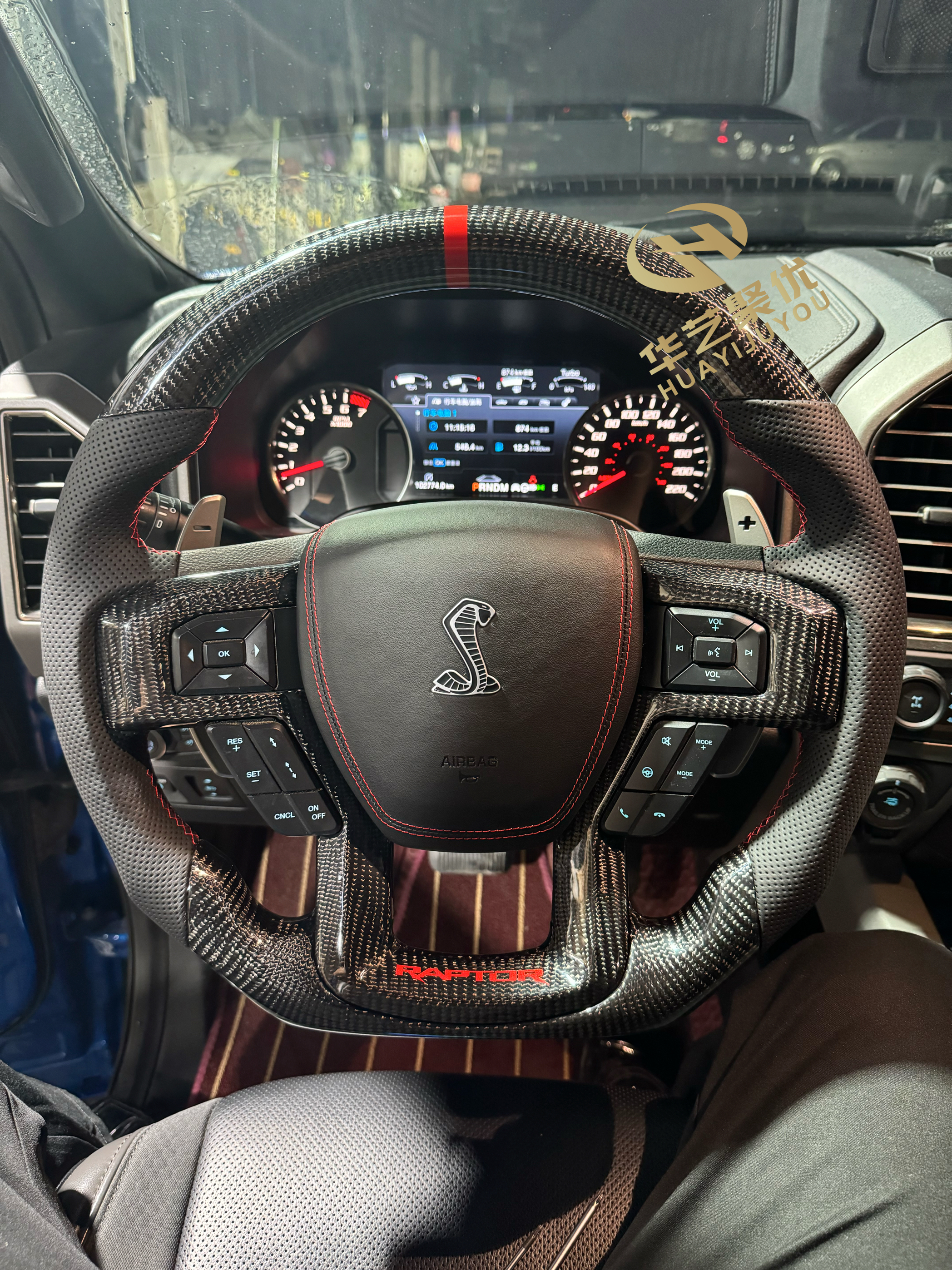 福特F150 F180运动款碳纤维方向盘，豪车内饰升级，让你秒变驾驶