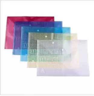 A4 button bag 14c transparent file kit press bag Press button bag briefcase bag 100 white blue