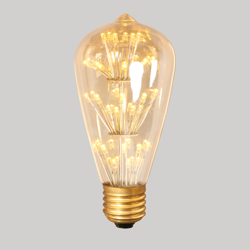 Tea full of star light bulb spray gold Edison LED warm light decoration light source retro nostalgic yellow light E27 screw lamp