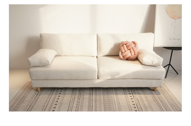Phong cách Bắc Âu đơn giản căn hộ nhỏ căn hộ vải đôi sofa vải ba người in không có tay vịn thẻ ghế sofa - Ghế sô pha sofa góc giá rẻ