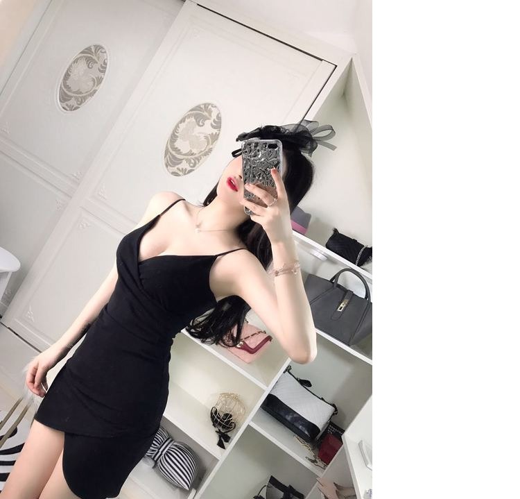 Mùa hè mới châu Âu và hộp đêm châu Âu của phụ nữ gợi cảm cắt cổ chữ V bị rò rỉ chéo đeo chéo hông váy vest đầm rút dây eo