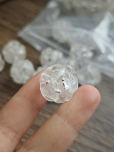 Decades of Natural White Crystal Cut Out Crane Beads Loose Beads Single DIY Liao Jin Gong Hand Carved Court Beads