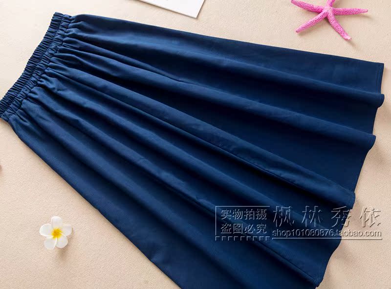 2019 mới cotton và váy lanh mùa hè nữ phiên bản Hàn Quốc của quần thun co giãn hoang dã nghệ thuật nhỏ váy dài tươi - Váy chân váy đẹp