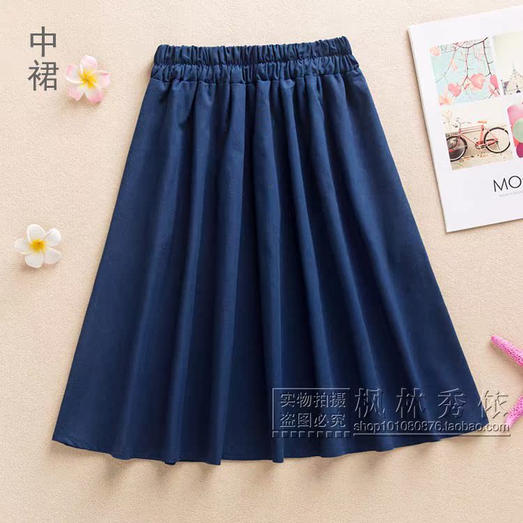 2019 mới cotton và váy lanh mùa hè nữ phiên bản Hàn Quốc của quần thun co giãn hoang dã nghệ thuật nhỏ váy dài tươi - Váy chân váy đẹp