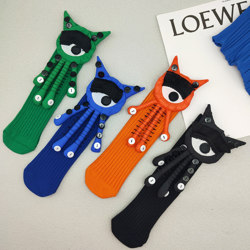 Children's Socks for Boys and Girls, Autumn and Winter, Parent-Child 3D Doll, Big-Eyed Cute Personality, Jk Pure Cotton Mid-High Tube Long Socks Children's Socks for Boys and Girls, Autumn and Winter, Parent-Child 3D Doll, Big-Eyed Cute Personality, Jk Pure Cotton Mid-High Tube Long Socks