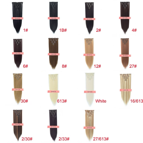 22 -INCH 7 -PIECE Lady Chemical Fiber High -Temperatation Silk Card Clip Clip в волосах Синтетические волосы