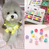 Pet claw hairclip dog Teddy Yorkshire Marzis floral headdress headdress clip glutinous rice flower world