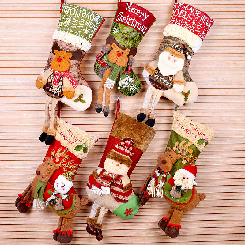 Christmas Socks Gift Bag Christmas Party Gift Big Gift Bag Christmas Tree Pendant Decoration Candy Bag