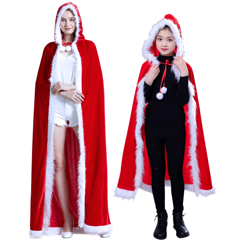 Christmas Old Clothes Kindergarten Performances Parenting Suit Adults Cloak Cloak Girls Christmas Children Costumes