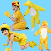 Giáng sinh trẻ em biểu diễn trang phục động vật hoạt hình sân khấu biểu diễn trang phục vịt con jumpsuit nhỏ màu vàng vịt quần áo