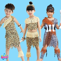 Giáng sinh Trẻ em Savage Trang phục Hunter Ấn Độ Trình diễn Ấn Độ Trang phục Người lớn Châu Phi Leopard Dress Up Trang phục shop quan ao baby