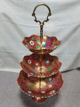 Indian Pure Copper Hand Triple Fruit Pan Dried Fruit Pan Snack Tray Gift Companion Gift