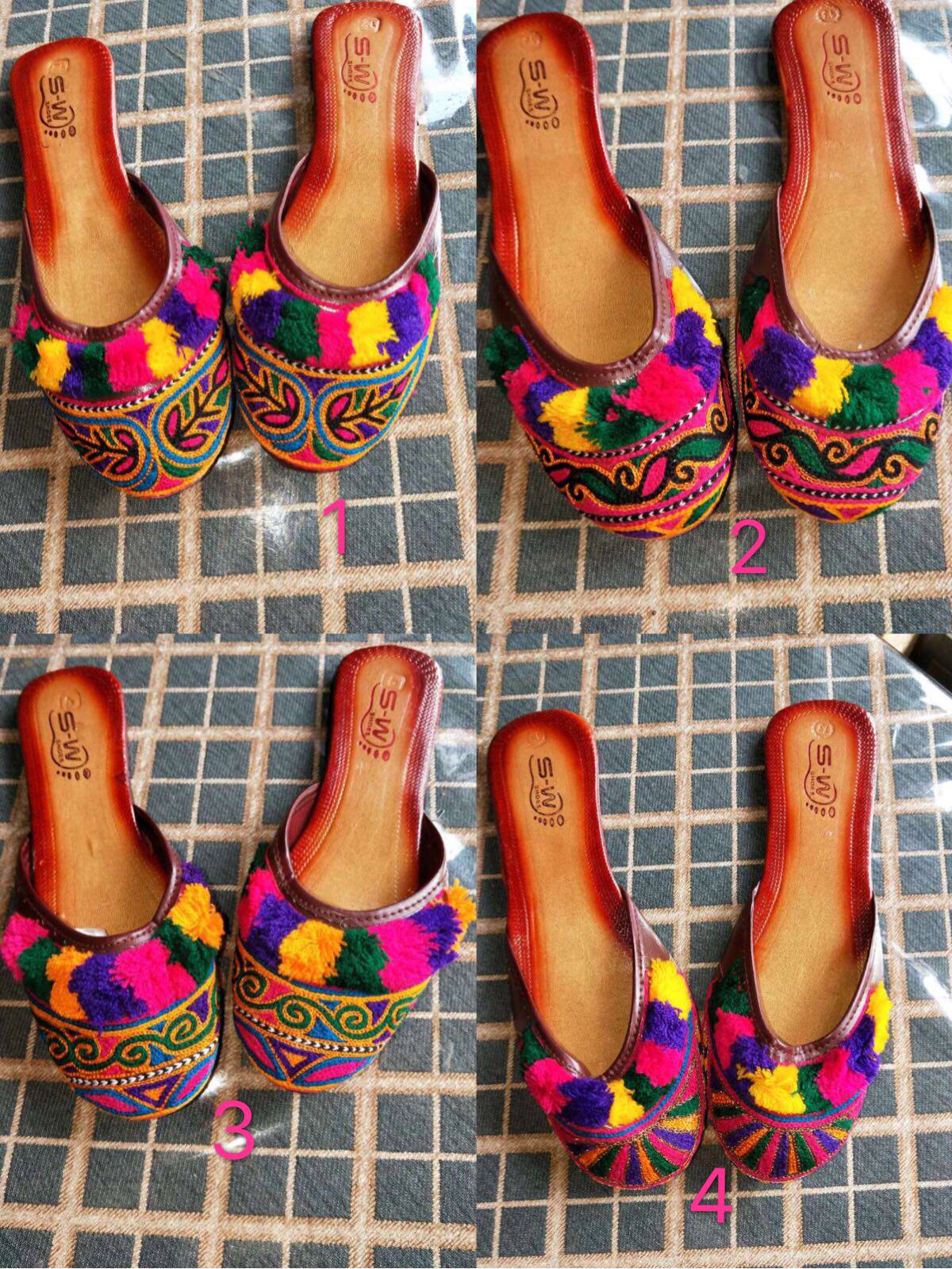 Pakistan Colored Wool Thread Handmade Embroidered Lady Slippers Tourism Leisure Nepal Thai Indian National Wind