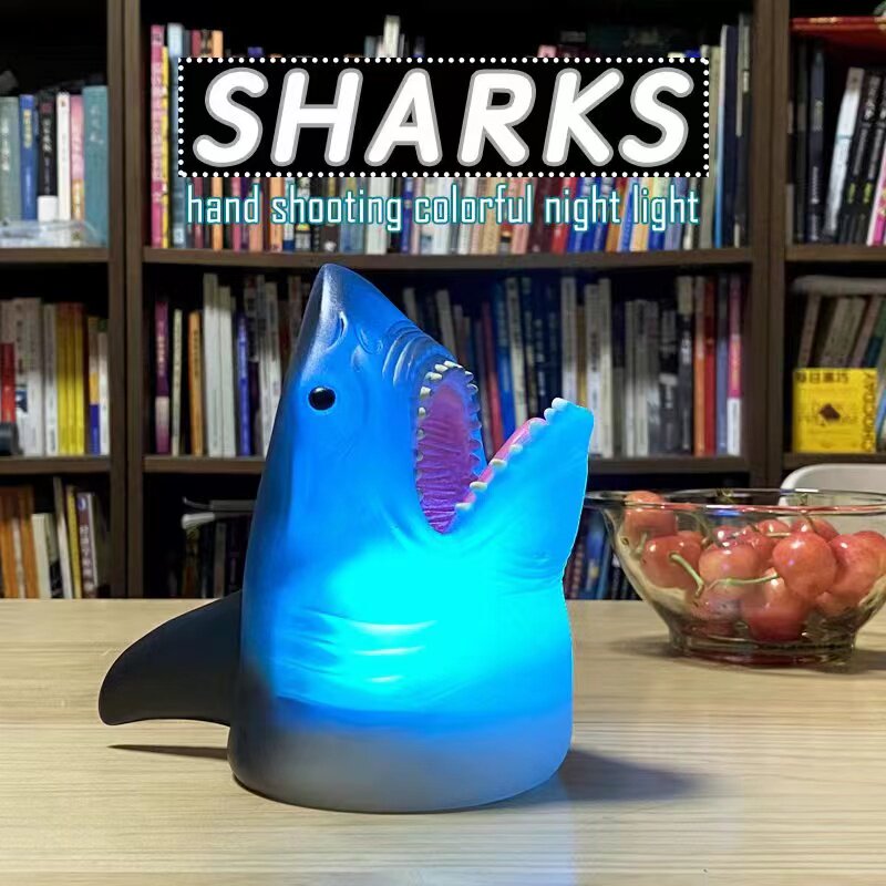 Children's shark animal long high jump training equipment encourages jump high bounce exerciser silicone pat night light