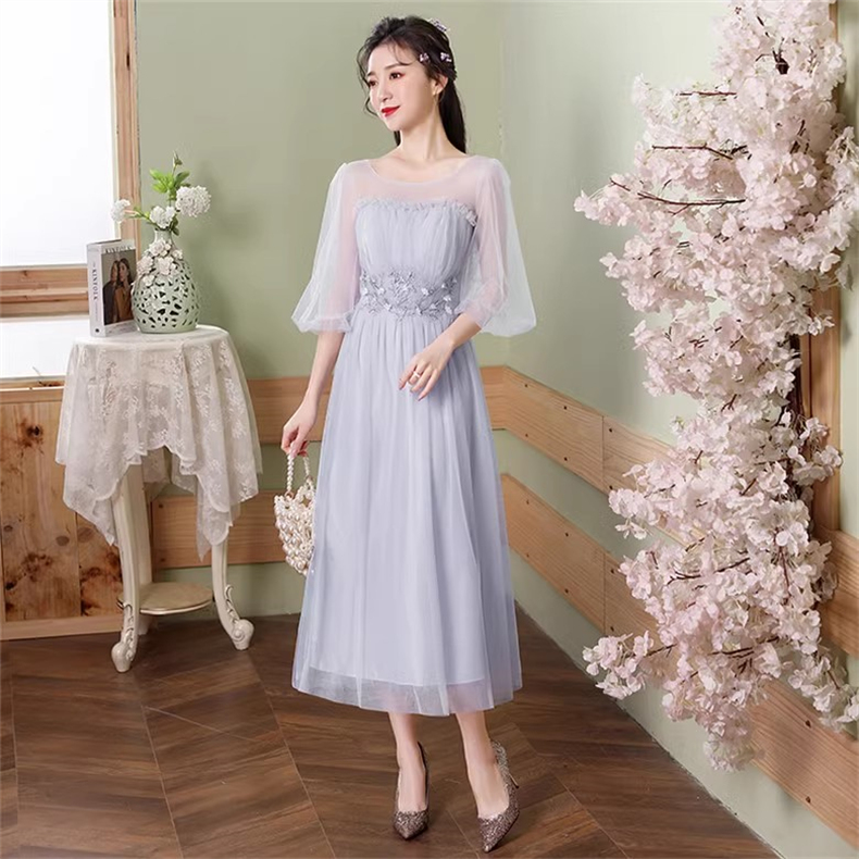  4XL (190--210 catties) customization can be sent over to modify+Long, mid-length, puff sleeves   + $11.00 