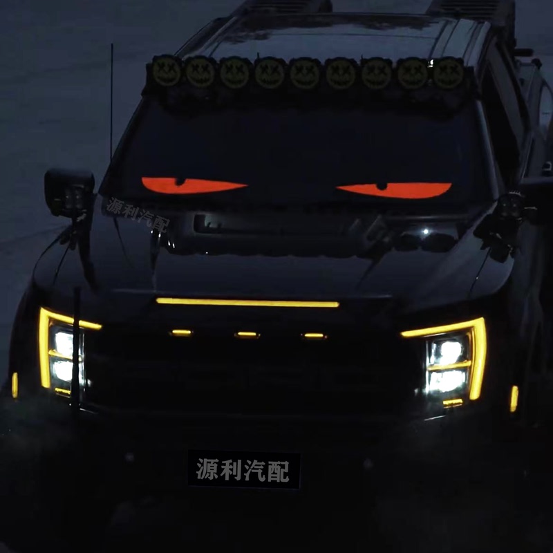 Internet-Famous Car Devil Eyes, Raptor Front Windshield Blinking Lights, Off-Road Vehicle Suv Pickup Truck Led Dynamic Car Lights