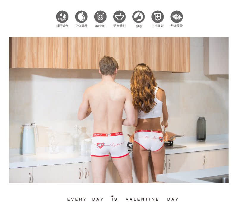Mua để gửi xúc xắc mới in cặp đồ lót cotton modal nam boxer nữ tam giác dễ thương sáng tạo bộ đồ lót đồ lót