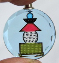 Light Blue Treasure Basket Tantra Round Crystal Spell Wheel Pendant 2 5 cm Crystal pendants