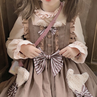 taobao agent Tatta original design lolita long sleeves in autumn and winter bottoming cubs to keep warm half -neck