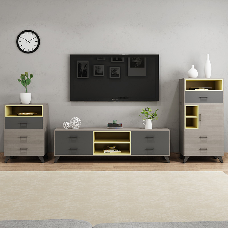 Nordic multifunctional TV cabinet combination modern minimalist living room small apartment set furniture floor cabinet TV cabinet