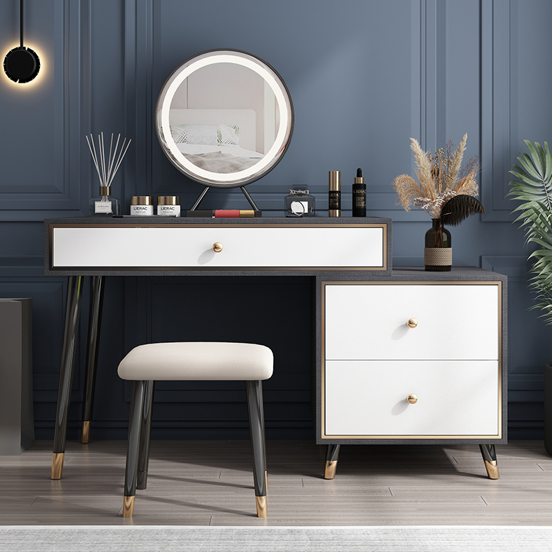 Makeup Desk Intake Cabinet Integrated Light Lavish Mesh Red Ins Wind Small House Mini Makeup Table Bedroom Modern Makeup Table