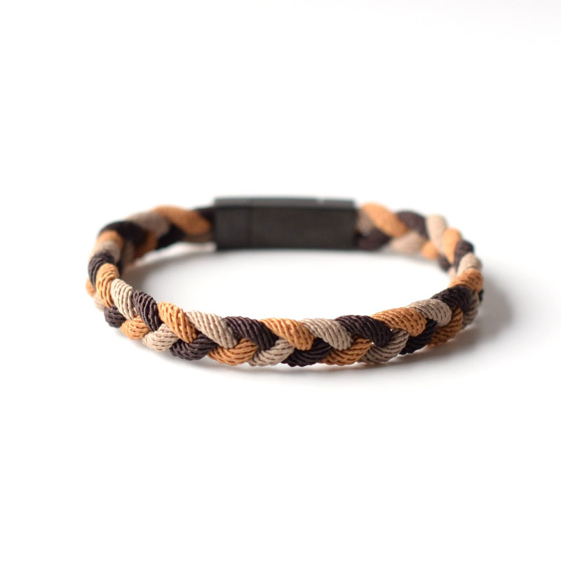 Yu Sheng Original Colorful Milan Rope Hand-Woven Bracelet Couple Stainless Steel Magnetic Clasp Bracelet Student Gift