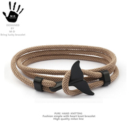 INS European and American whale tail handmade knitting hand rope dual -living buckle can adjust the versatile and simple student personalities gift