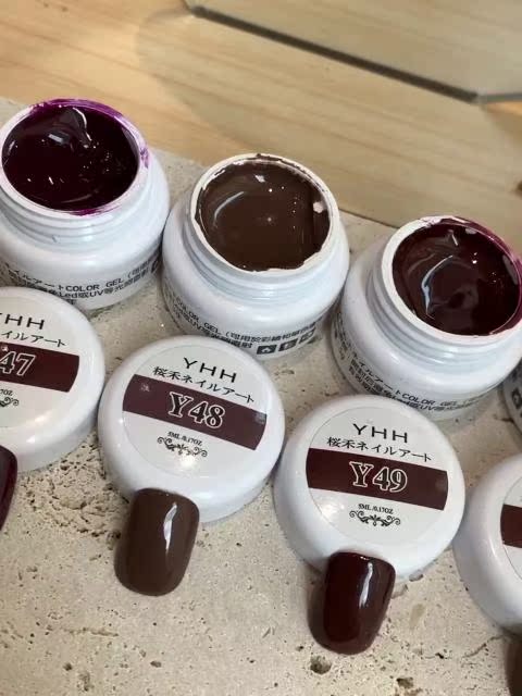Yinghe gel color glue 49-72 Nail oil glue canned color glue ingredients safe and tasteless