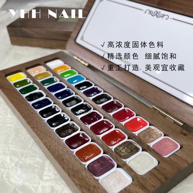 Yhh Yinghe Nail Art Watercolor Paints 36 Colors - Selected Japanese-Style Watercolors with High Saturation and No Waste Colors