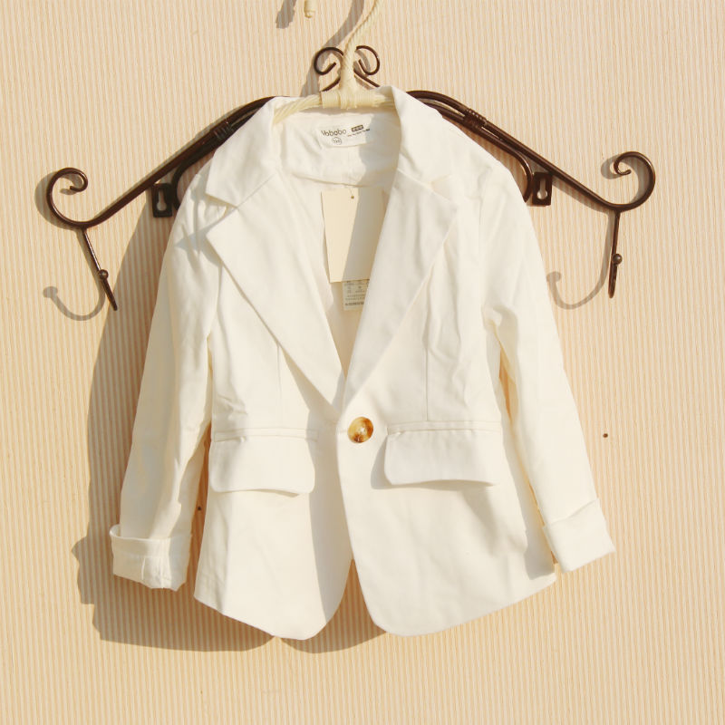 Korean version of children's fashion girls coat 2021 spring and autumn new children's cotton casual small suit coat children