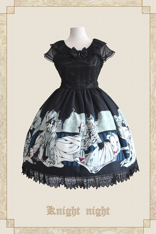 ++++ Halloween Carnival ++++ Original Halloween Lolita Flying Sleeve Cut Replacement Dress