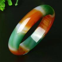 Genuine animal year agate colorful agate bracelet chalcedony three-color fashion bracelet color jade bracelet womens jade hand